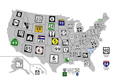 United States Road Signs Map