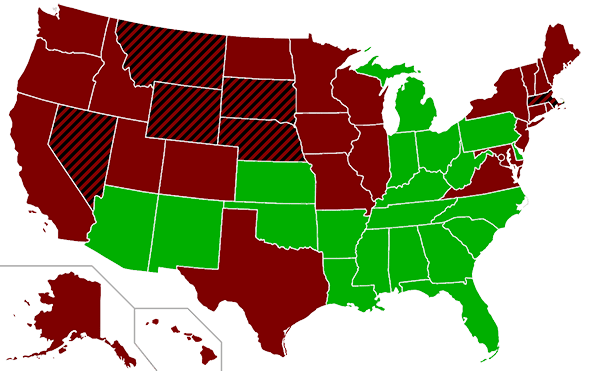 United States License Plate Law Map