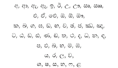 Sri Lanka Alphabet