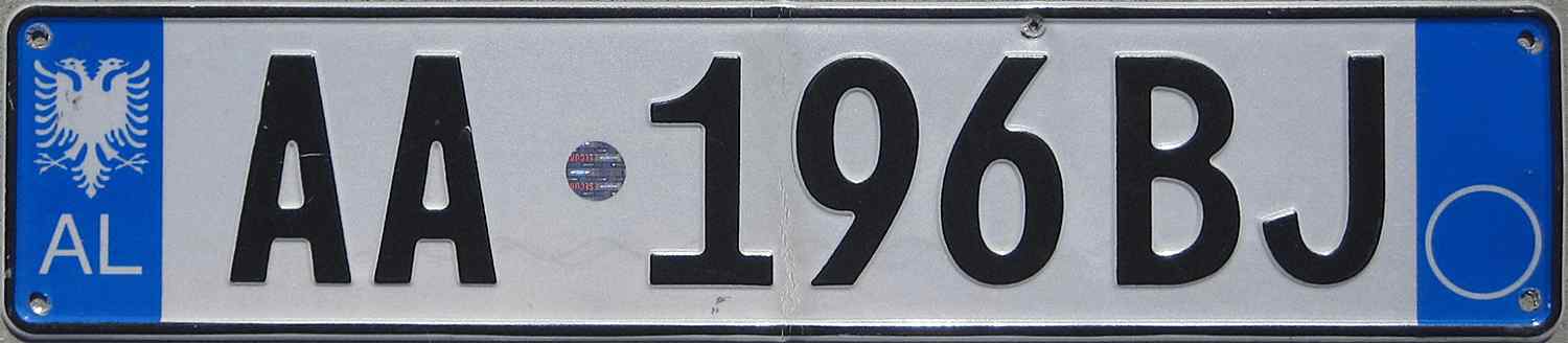 Albania License Plate 2