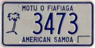 Americansamoa License Plate 2