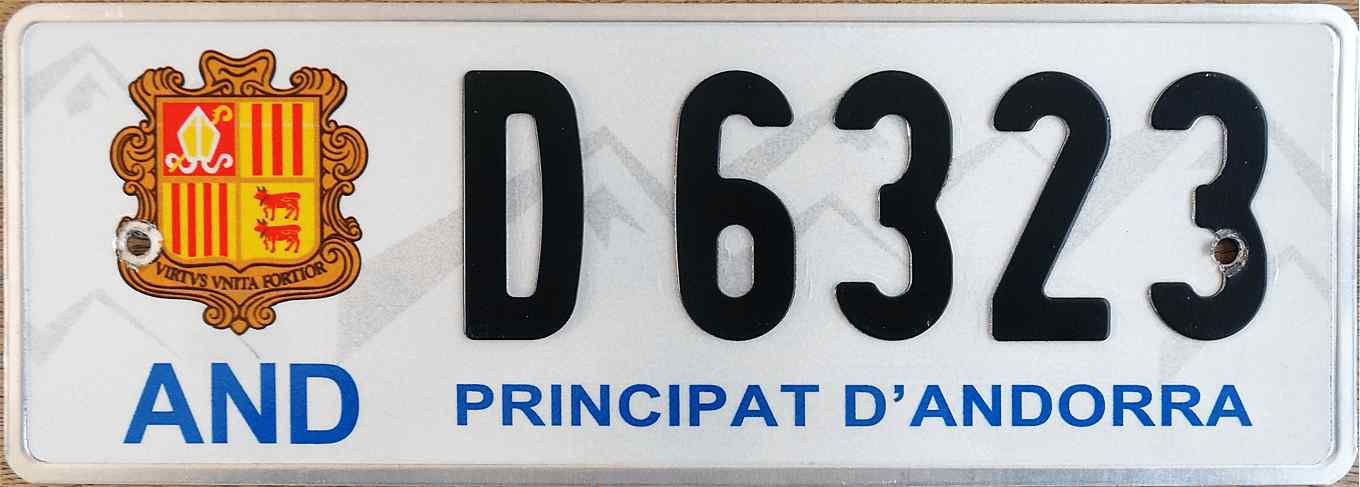 Andorra License Plate 3