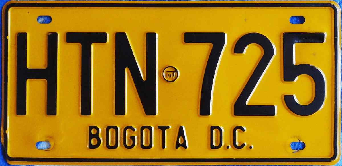 Colombia License Plate 2