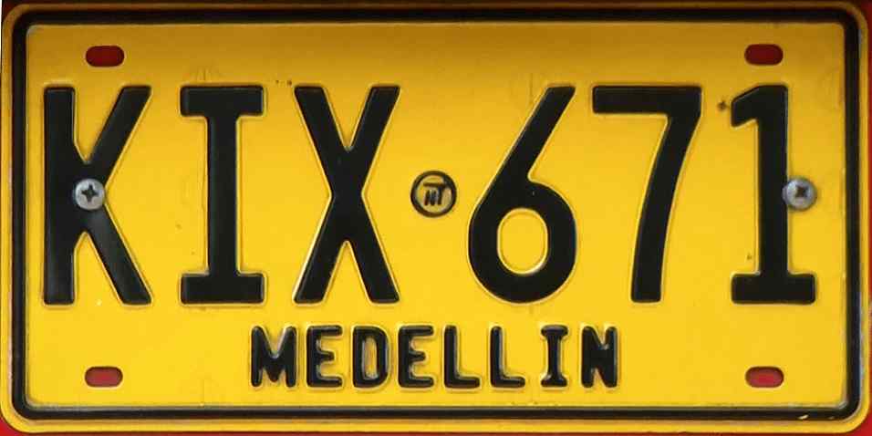 Colombia License Plate 3