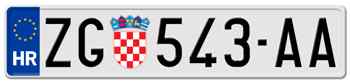 Croatia License Plate 1