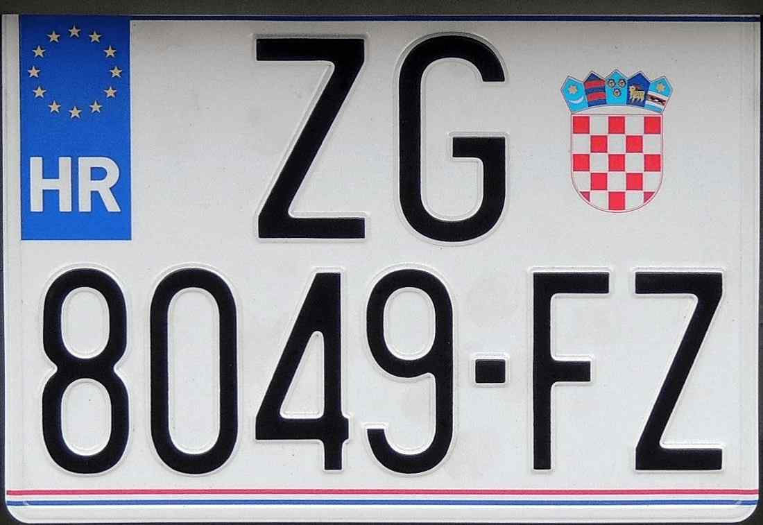 Croatia License Plate 2