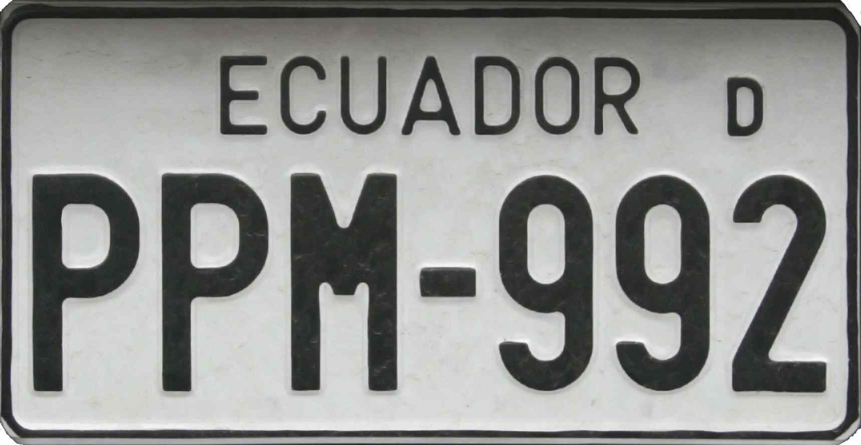 Ecuador License Plate 1