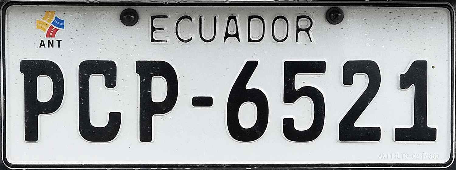 Ecuador License Plate 2
