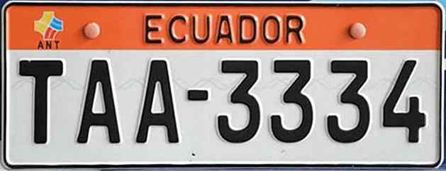 Ecuador License Plate 5