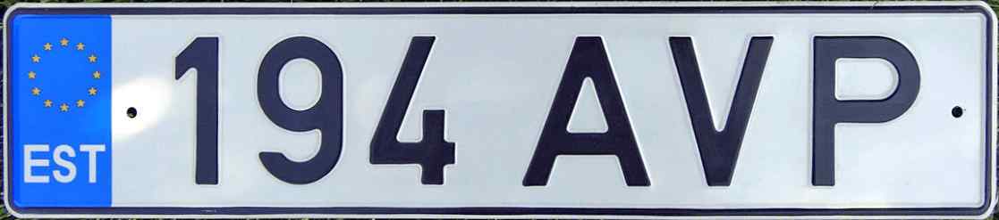 Estonia License Plate 2