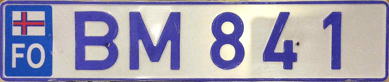 Faroeislands License Plate