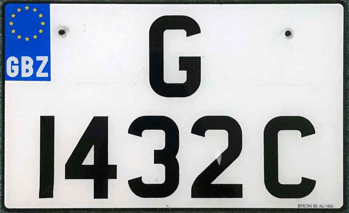 Gibraltar License Plate 3