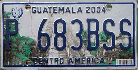 Guatemala License Plate 3