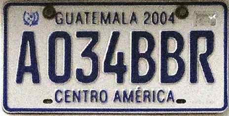Guatemala License Plate 4