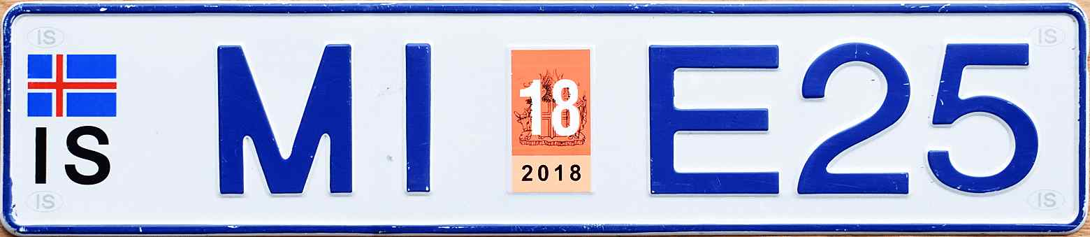 Iceland License Plate 2