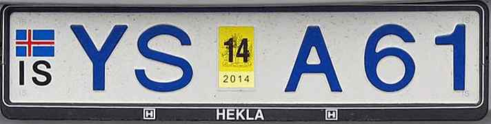 Iceland License Plate 3