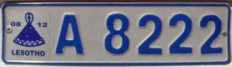 Lesotho License Plate 2