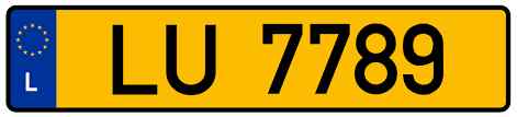 Luxembourg License Plate 1