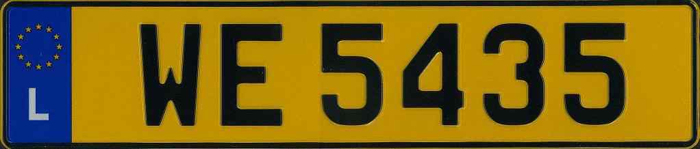 Luxembourg License Plate 3