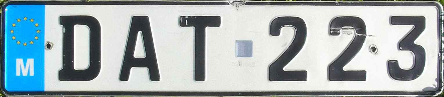 Malta License Plate 3
