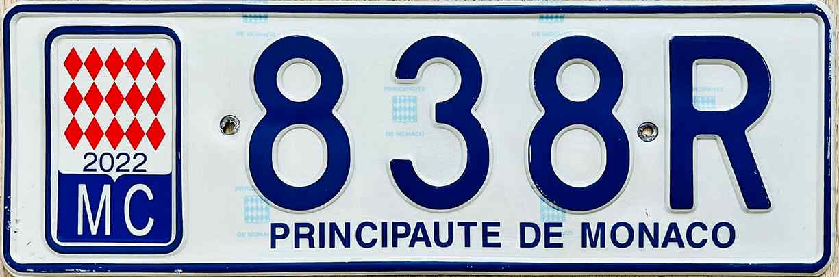 Monaco License Plate 3