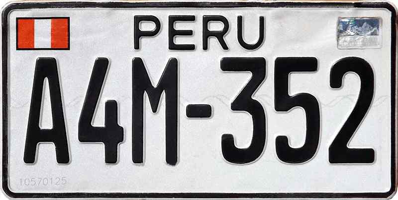 Peru License Plate 1