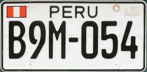 Peru License Plate 2