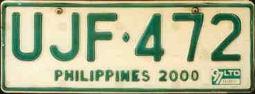 Philippines License Plate 2
