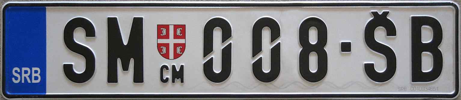 Serbia License Plate 2