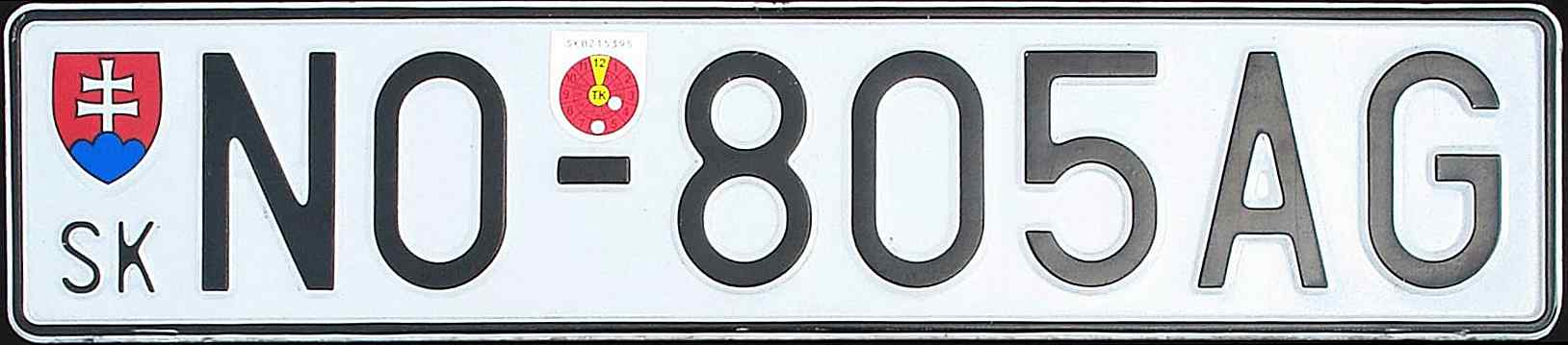Slovakia License Plate 2