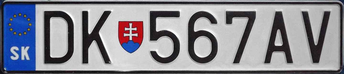 Slovakia License Plate 3