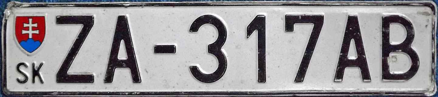 Slovakia License Plate 4